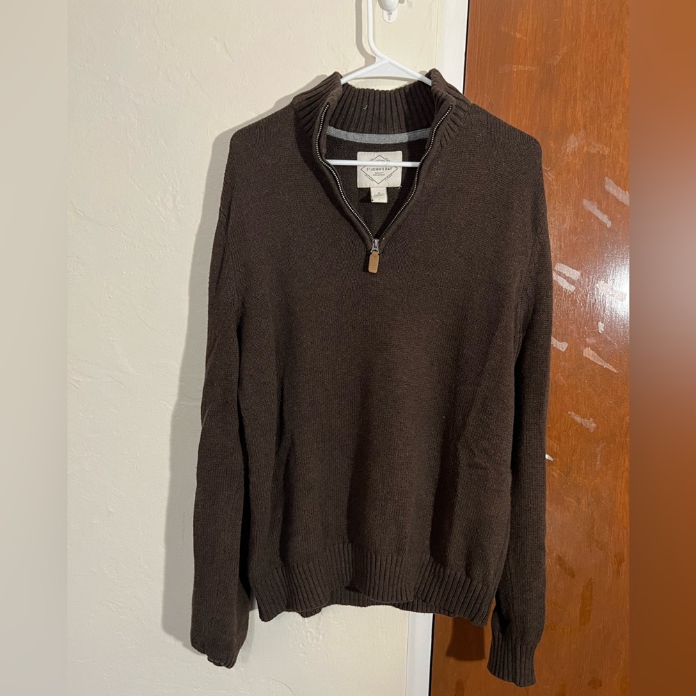 Brown St. John's Bay Zipper Sweater - Size Medium